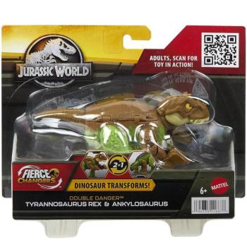 Jurassic World: Átalakuló Tyrannosaurus T-Rex → Ankylosaurus dinoszaurusz játékfigura 13cm - Mattel kép