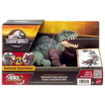 Jurassic World Deluxe Átalakuló Dinó Giganotosaurus és Nasutoceratops - Mattel kép