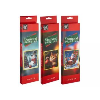 Karácsonyi gyémántfestő - 30 x 30 cm, többféle kép