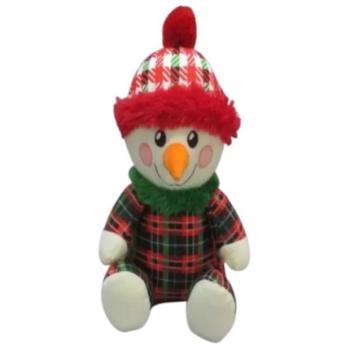 Karácsonyi hóember plüssfigura - 22 cm kép