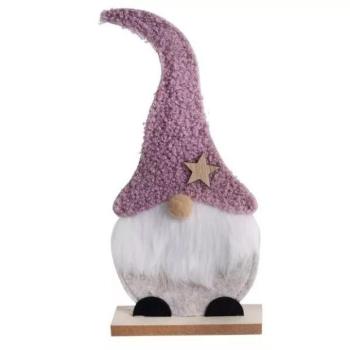 Karácsonyi manó figura talapzattal, fa, 13 x 25 cm - többféle kép