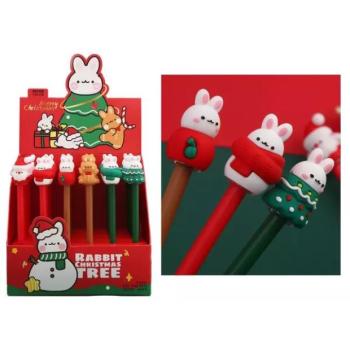 Karácsonyi nyuszi figurás zseléstoll - többféle kép