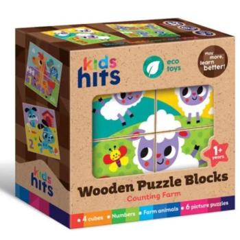 Kids Hits: Fa puzzle kocka - Vidám farm kép