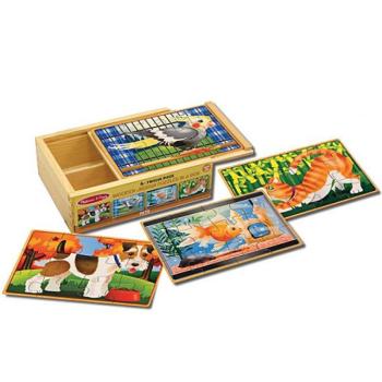 Kis kedvencek 4 az 1-ben fa puzzle szett - Melissa & Doug kép