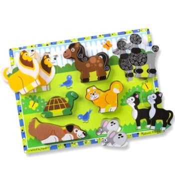 Kis kedvencek vastag fa formapuzzle 8 elemmel - Melissa & Doug kép