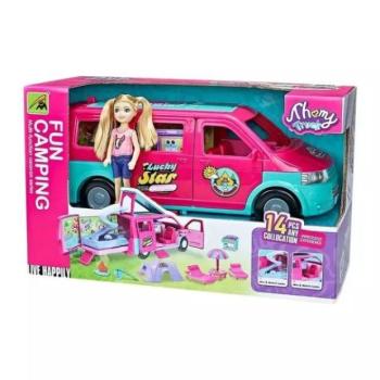 Lakóautó babával és kiegészítőkkel - 11 db-os kép