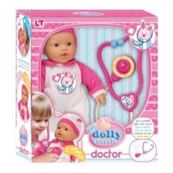 Loko: Puha funkciós baba orvosi készlettel - 37 cm kép