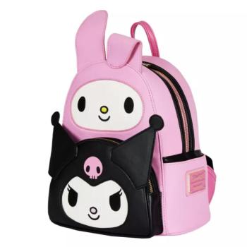 Loungefly Sanrio My Melody Kuromi dupla zsebes mini hátizsák kép