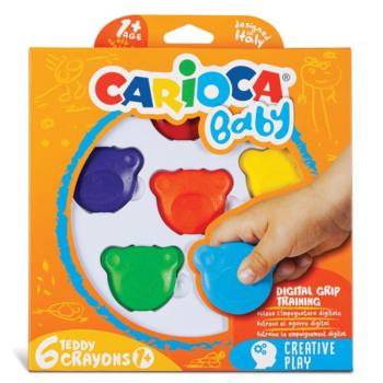 Maci formájú Baby Teddy zsírkréta 6 db-os - Carioca kép