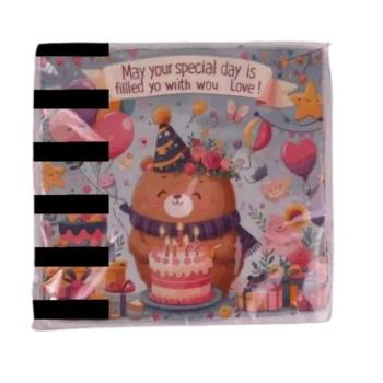 Maci mintás születésnapi szalvéta - 20 db-os kép