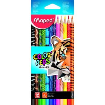 MAPED: Color Peps Animal színes ceruza készlet - háromszögletű, 12 db kép