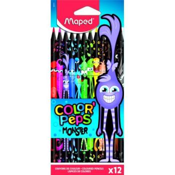 MAPED: Color Peps Monster színes ceruza készlet - háromszögletű, 12 db kép