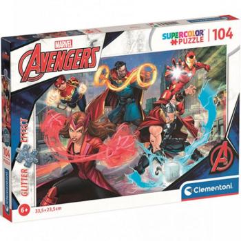 Marvel: Bosszúállók Supercolor csillámos-puzzle 104db-os - Clementoni kép