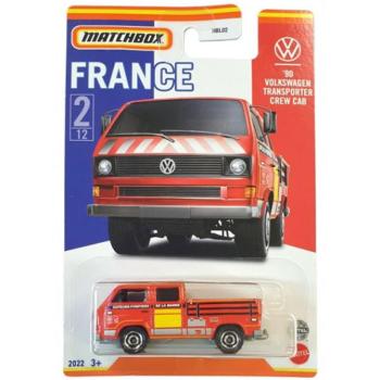 Matchbox: Francia kollekció - '91 Volkswagen Transporter Crew Cab kisautó 1/64 - Mattel kép