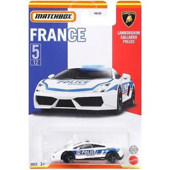 Matchbox: Francia kollekció - Lamborghini Gallardo Police kisautó 1/64 - Mattel kép