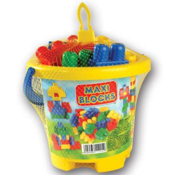 Maxi Blocks vödrös 24 db-os építőkockák - D-Toys kép