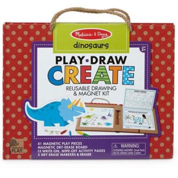 Melissa & Doug: Dinoszauruszos letörölhető rajzoló és mágneses kreatív játékszett kép