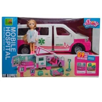 Mentőautó szett babával, 12 db-os kép