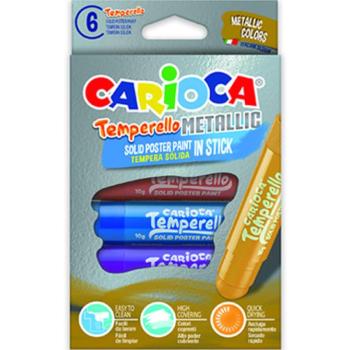 Metál fényű tempera stick 6db-os szett - Carioca kép