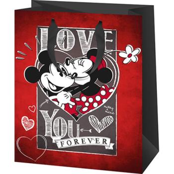 Mickey és Minnie egér mintás méretű exkluzív ajándéktáska 18x10x23cm kép