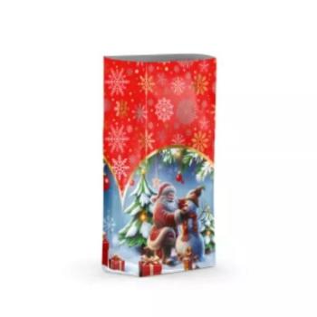 Mikulás zacskó arany hópihe mintával - XL-es, 20 x 45 cm kép