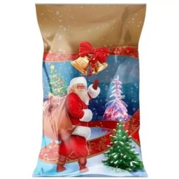 Mikulás zacskó arany mintával - széles, 20 x 35 cm kép