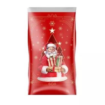 Mikulás zacskó kedves télapó mintával - széles, 20 x 35 cm kép