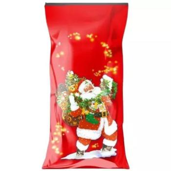 Mikulás zacskó puttonyos télapó mintával - 15 x 35 cm kép