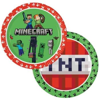 Minecraft: Papírtányér szett - 23 cm, 8 db kép