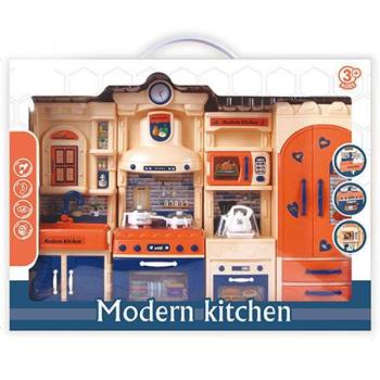 Modern Kitchen kék-narancs konyhaszett fénnyel és hanggal kép