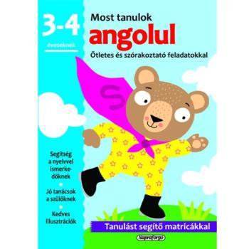 Most tanulok... angolul 3-4 éveseknek készségfejlesztő matricás füzet kép