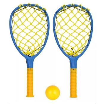 Műanyag hálós teniszütő szett labdával kép