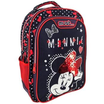 Must: Minnie egeres sötétkék-piros iskolatáska, hátizsák 32x18x43cm kép