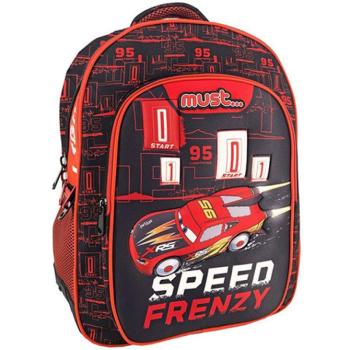 Must... Verdák Speed Frenzy három rekeszes lekerekített iskolatáska, hátizsák 32x18x43cm kép