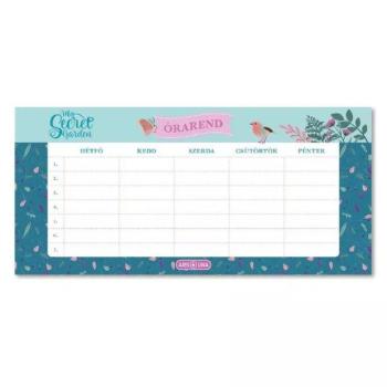 My Secret Garden: Egylapos kék mintás órarend kép