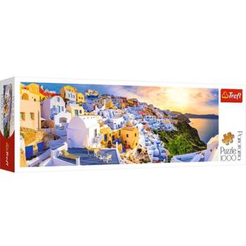 Napnyugta Santorinin 1000db-os panoráma puzzle - Trefl kép