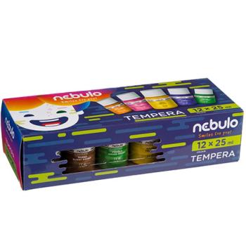 Nebulo: Színes tempera készlet 25ml-es tégelyben 12db-os szett kép