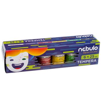 Nebulo: Színes tempera készlet 25ml-es tégelyben 6db-os szett kép