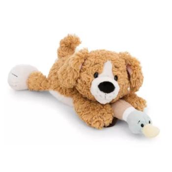 Nici: Plüss kutyus és kacsa, barna, fekvő - 30 cm kép