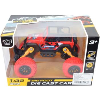 Off-Road hátrahúzós piros Jeep terepjáró 1/32 kép