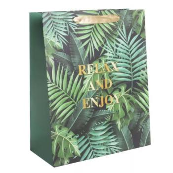 Pálmalevél mintás ajándéktasask - 31 x 42 cm kép