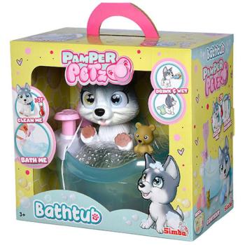 Pamper Petz: Pelenkás Husky fürdőkádban - Simba Toys kép