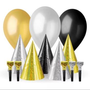 Partikiegészítő szett, arany-fekete - 13 db-os kép