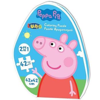 Peppa malac 2 az 1-ben 42db-os színezhető puzzle kép