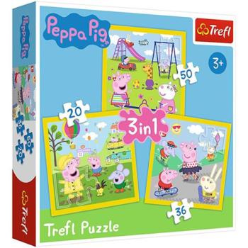 Peppa malac: Egy boldog nap 3 az 1-ben puzzle - Trefl kép