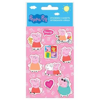 Peppa malac öntapadós matrica szett  8x12cm-es íven 5db kép