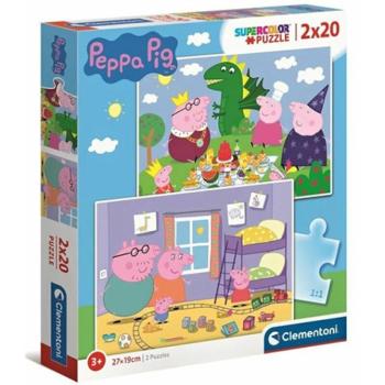 Peppa malac Supercolor 2 az 1-ben puzzle 2x20db-os - Clementoni kép