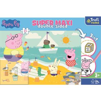 Peppa malac SuperMaxi kétoldalas 3 az 1-ben puzzle 24db-os kép