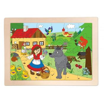 Piroska és a farkas 24db-os keretes fa puzzle - Woodyland kép