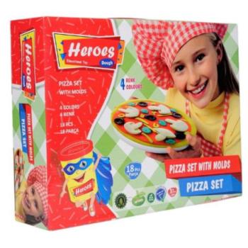 Play-Dough: Heros pizzakészítő gyurmaszett 18db-os 4-féle gyurmával kép